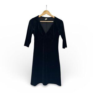 Vintage Fredricks Of Hollywood Black Velvet Dress Whimsigoth 90s Vampy S